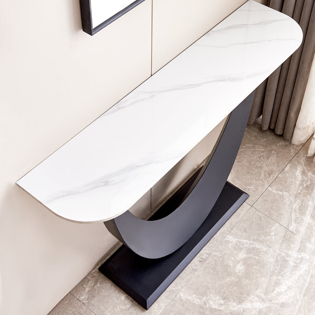 Modern Entrance Table With Solid And Secure Metal Frame And Exquisite Luxury Design, Suitable For Entrance, Corridor, Living Room And Office