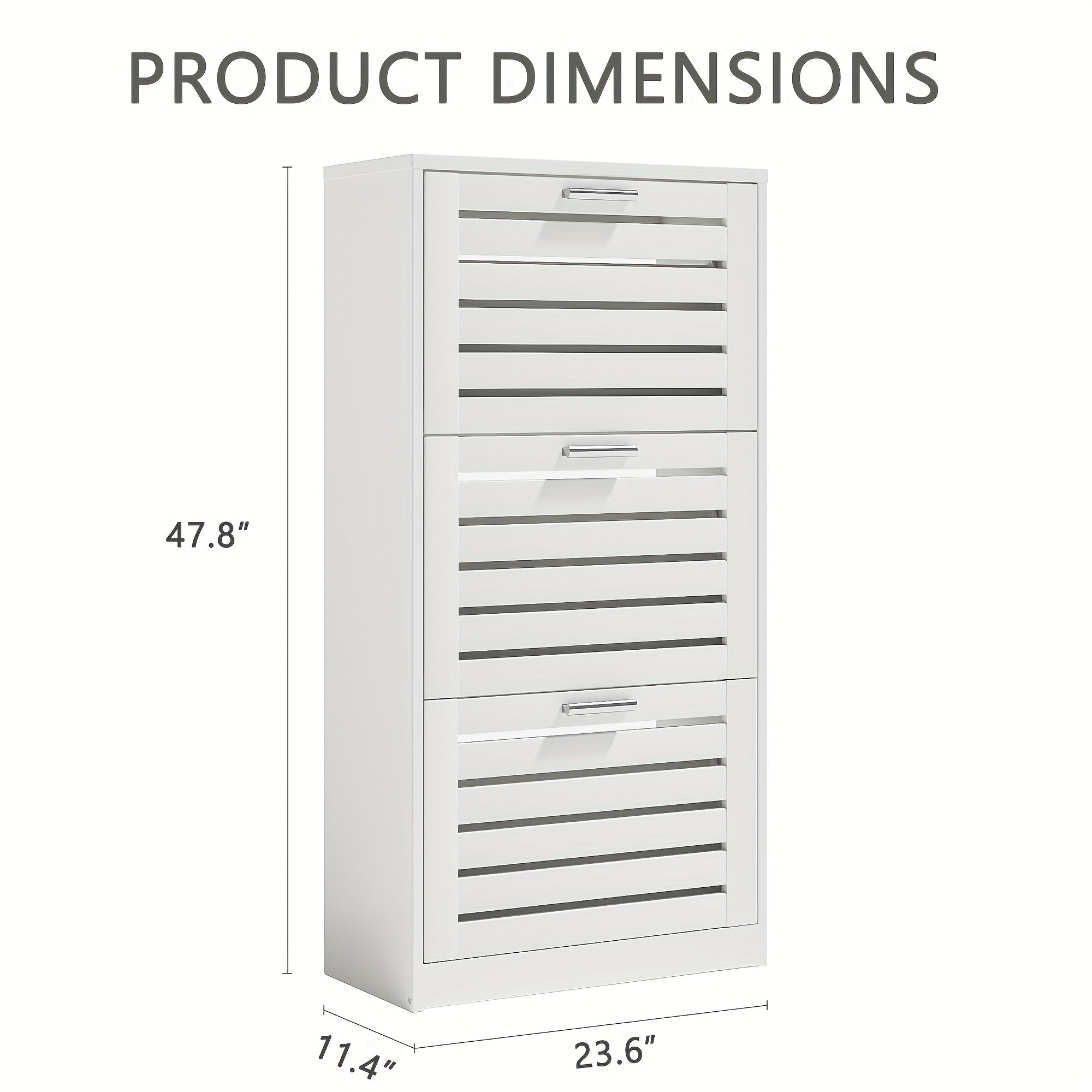 Modern Shoe Cabinet with 3 Flip-top Drawers, Hidden Independent Storage Cabinet, Suitable for Narrow Hallways, Bedrooms, Living Rooms