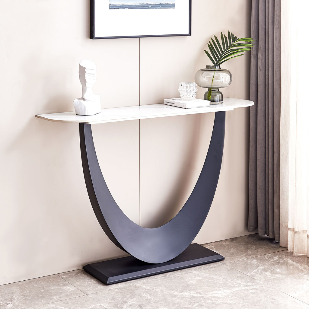 Modern Entrance Table With Solid And Secure Metal Frame And Exquisite Luxury Design, Suitable For Entrance, Corridor, Living Room And Office