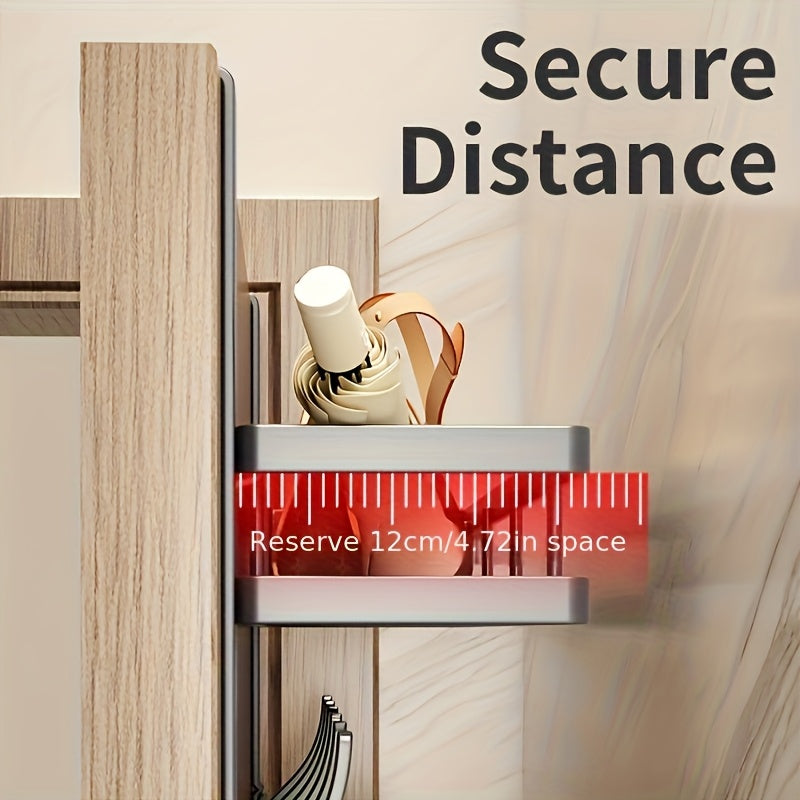 Modern Door Storage Rack Modern Metal Door Storage Rack with Hooks - Fashionable, Easy Installation, Polished Surface | Suitable for Bedroom, Bathroom, Kitchen Organization - Holds Bags, Shoes, Hats, Etc