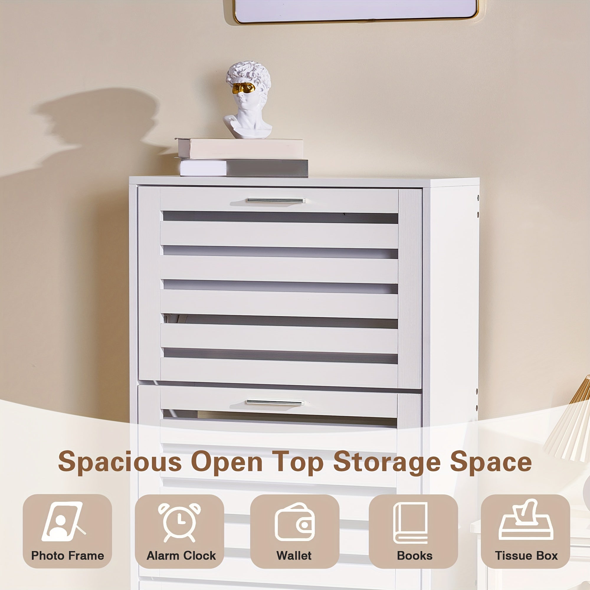 Modern Shoe Cabinet with 3 Flip-top Drawers, Hidden Independent Storage Cabinet, Suitable for Narrow Hallways, Bedrooms, Living Rooms