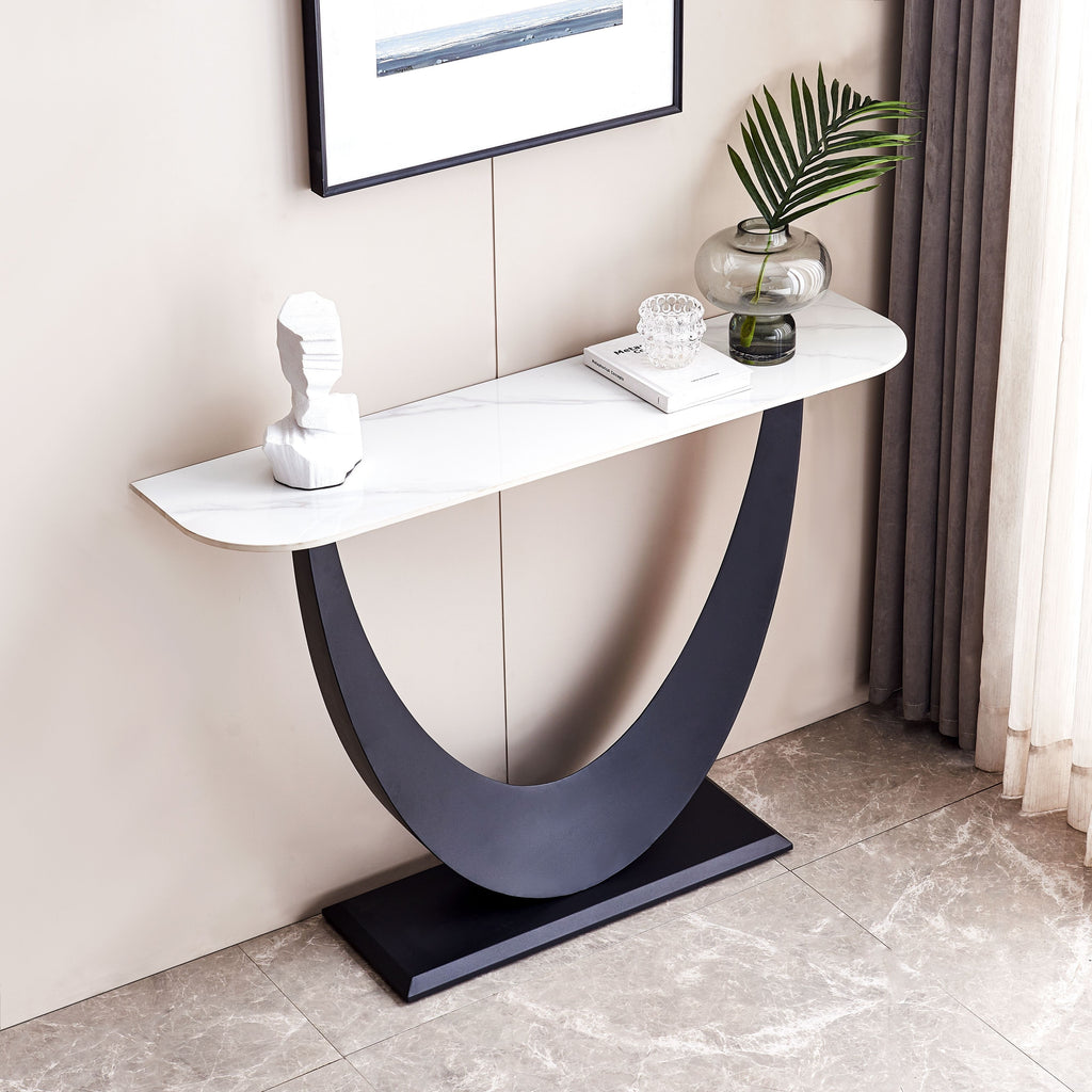 Modern Entrance Table With Solid And Secure Metal Frame And Exquisite Luxury Design, Suitable For Entrance, Corridor, Living Room And Office