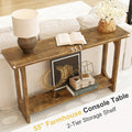 Control Console Table, 54 Inches, Sofa Table, Corridor Entrance Table, Narrow Table Behind The Sofa, Entrance, Living Room, Foyer, Corridor Control Console Table, Easy To Assemble, Brown