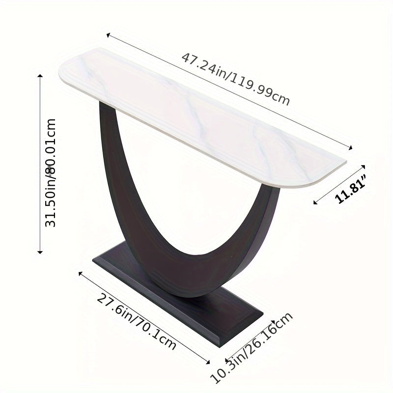 Modern Entrance Table With Solid And Secure Metal Frame And Exquisite Luxury Design, Suitable For Entrance, Corridor, Living Room And Office