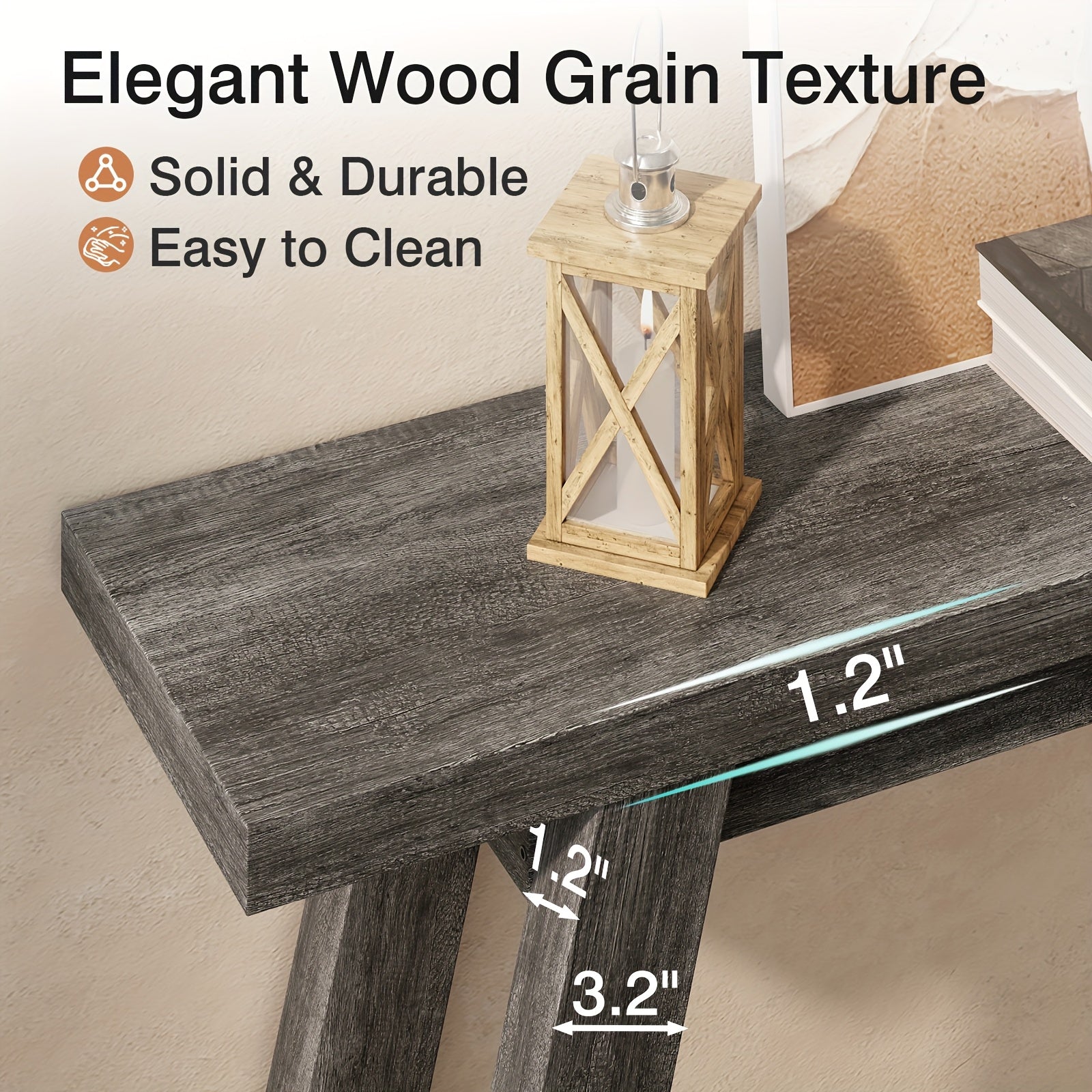 55-inch Farmhouse Entryway Table Solid Wood 2-level Narrow Sofa Table For The Living Room Dining Hallway, Perfect For The Country Entrance Table In The Living Room